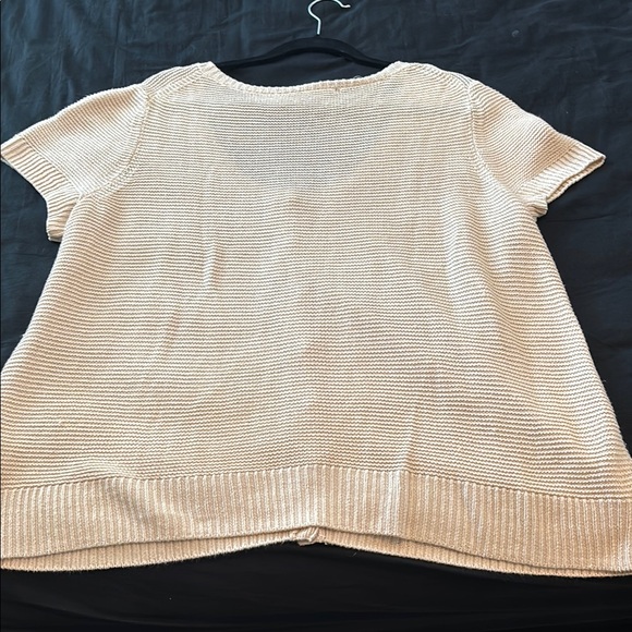 Talbots Woman Cream Short Sleeve Cardigan 2X - Picture 8 of 9